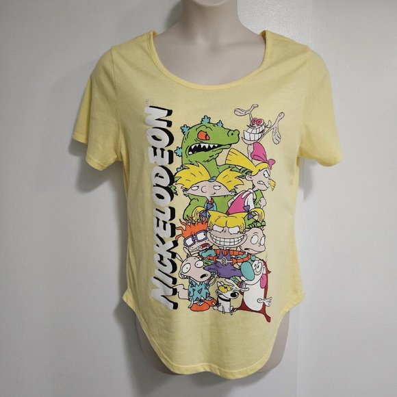 Nickelodeon Plus Size 2XL Yellow Arnold Rugrats Ren & Stimpy 1990s Character Tee - Picture 1 of 4